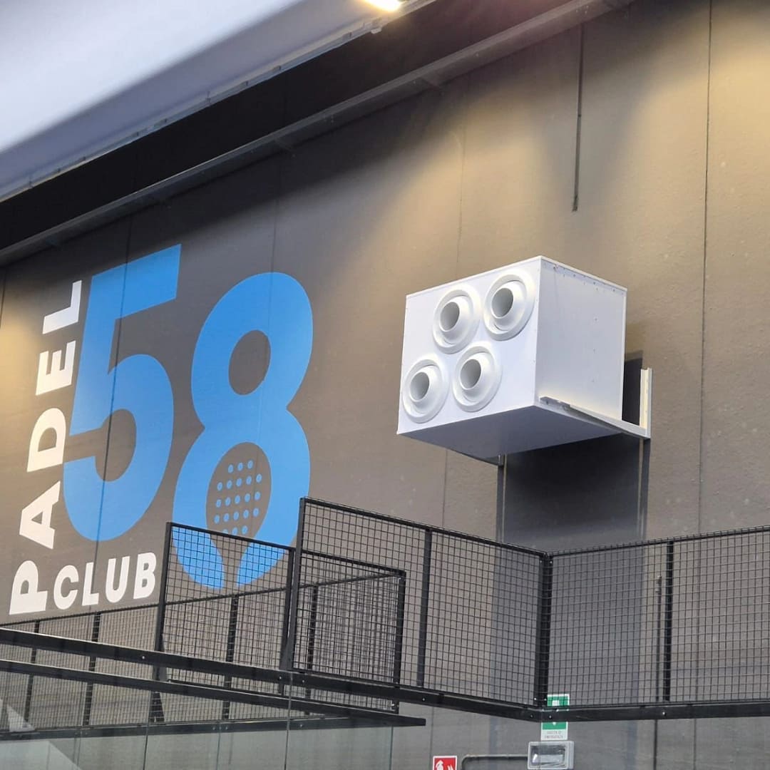 INNOVA HRX decentralized ventilation unit installation in padel club